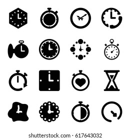 Second icons set. set of 16 second filled icons such as stopwatch, hourglass