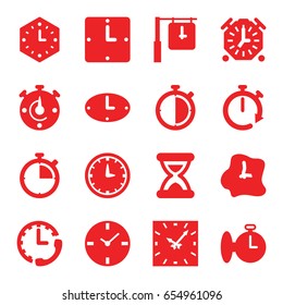 Second icons set. set of 16 second filled icons such as hourglass, wall clock, clock