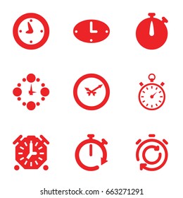 Second icons set. set of 9 second filled icons such as stopwatch, clock
