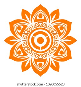 The second mandala is the orange chakra. Yoga image for meditation.