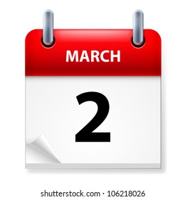 Second March in Calendar icon on white background