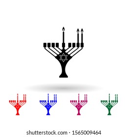 Second night of chanukah multi color icon. Simple glyph, flat vector of hanukkah icons for ui and ux, website or mobile application
