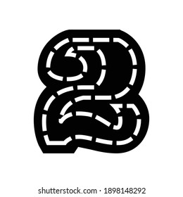 second number glyph icon vector. second number sign. isolated contour symbol black illustration