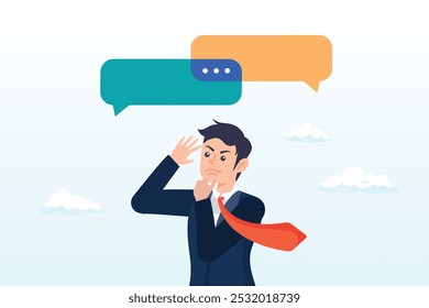 Second opinion, suggestion or advice to consider, reason or logical thinking, information to make decision or judgement concept, businessman think from listening to second opinion and make decision