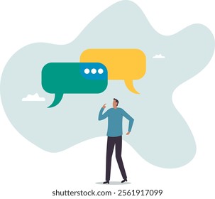 Second opinion, suggestion or advice to consider, reason or logical thinking, information to make decision or judgement concept,business concept.flat character.