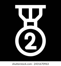 Segundo lugar, 1º en línea blanca icono Ilustración vectorial icono diseño