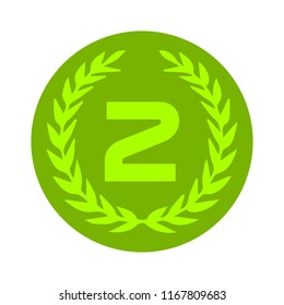 Second place award icon. Prize for winner symbol.