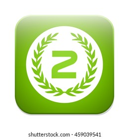 Second place award icon. Prize for winner symbol.