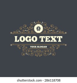 Second place award sign icon. Prize for winner symbol. Flourishes calligraphic ornament. Vector