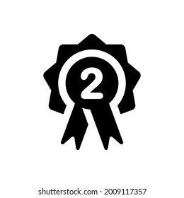 Second place badge icon. Vector EPS file.