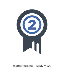 Icono de placa de segundo lugar, gráficos vectores