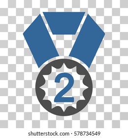 Second Place icon. Vector illustration style is flat iconic bicolor symbol, cobalt and gray colors, transparent background. Designed for web and software interfaces.