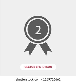 Second place medal vector icon