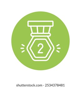 Second Place Medal vector Outline Cricle Design icon. Awards Symbol on White background EPS 10 File