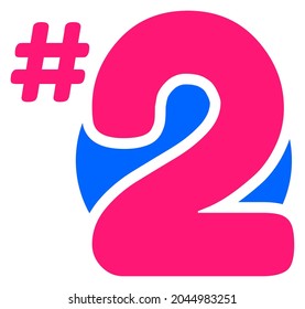 Second Place Sign - Amazing vector template of rounded 2nd place sign suitable for animation, grade, icon, tournament, sign, ranking, sticker, template design assets, decoration, and illustration 