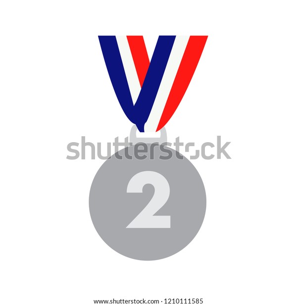 Second Place Silver Medal Vector Emoji Stock Vector Royalty Free