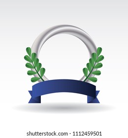 Second place silver winner vip vector frame 