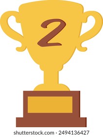 Second Place Trophy Icon for Runner-Up Achievement