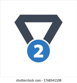 Second place vector icon on white background
