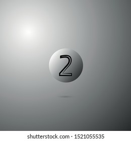 Second place vector illustration. Silver medal symbol. Second place symbol/icon for web sites, apps 