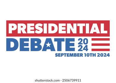 Second presidential debate. Vector background, banner template with text. September 2024. Election concept.