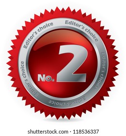 Second prize badge with silver ring and number