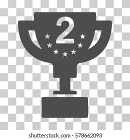 Second Prize Cup icon. Vector illustration style is flat iconic symbol, gray color, transparent background. Designed for web and software interfaces.