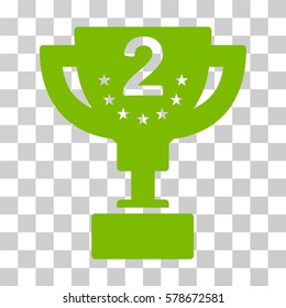 Second Prize Cup icon. Vector illustration style is flat iconic symbol, eco green color, transparent background. Designed for web and software interfaces.