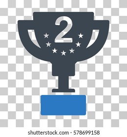 Second Prize Cup icon. Vector illustration style is flat iconic bicolor symbol, smooth blue colors, transparent background. Designed for web and software interfaces.