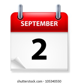 Second September in Calendar icon on white background