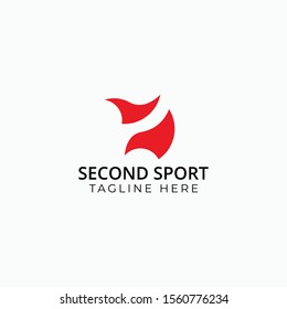 second sport mark logo vector concept with elegant and simple styles