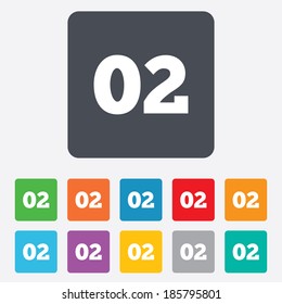 Second step sign. Loading process symbol. Step two. Rounded squares 11 buttons. Vector