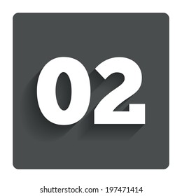 Second step sign. Loading process symbol. Step two. Gray flat button with shadow. Modern UI website navigation. Vector