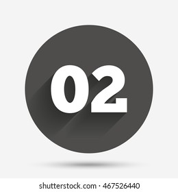 Second step sign. Loading process symbol. Step two. Circle flat button with shadow. Vector