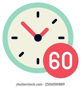 Second Time and Date icon illustration