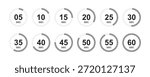 Second timer, clock, stopwatch, countdown timer icon set. Vector illustration