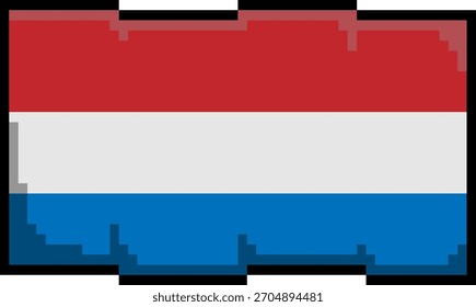 Second variant of a pixelated art styled flag of Netherlands