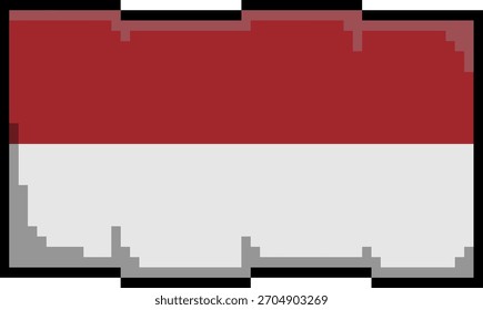 Second variant of a pixelated art styled flag of Monaco