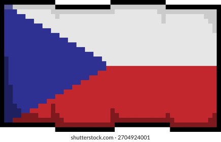 Second variant of a pixelated art styled flag of Czech republic