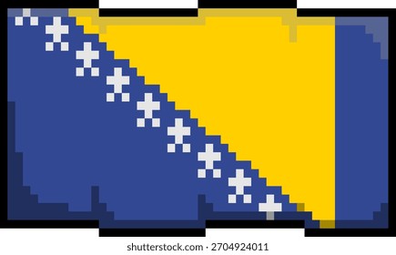 Second variant of a pixelated art styled flag of Bosnia