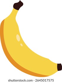 A second variation of cartoon banana, slightly angled and peeled look, great for fruit icon sets, menus, or kids’ visuals.