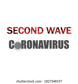 Second wave Covid-19 poster .Concept of COVID-19 cornoavirus second wave infection. .Concept of new cases after easing of coronavirus restrictions.Vector illustration.