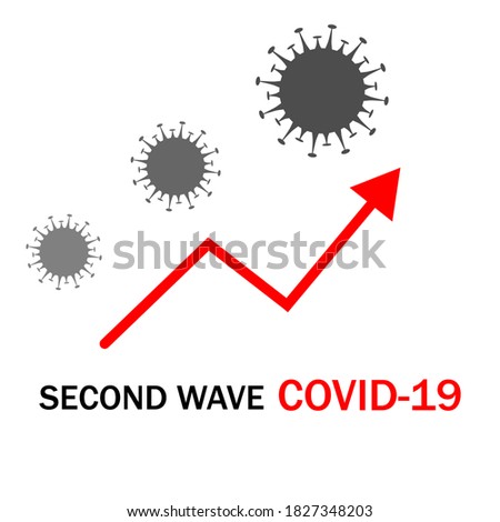 Second wave Covid-19 poster .Concept of COVID-19 cornoavirus second wave infection. .Concept of new cases after easing of coronavirus restrictions.Vector illustration.