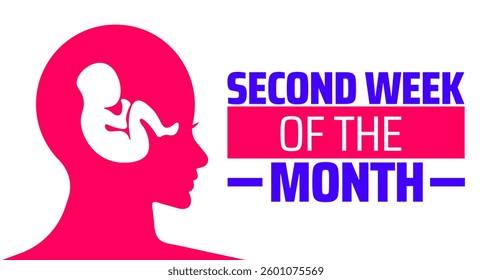 Second Week of the Month background banner or poster design template. observed every year in  April. Holiday concept. Use to any Template, card, poster, placard, template.