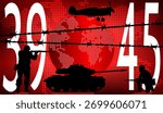 The Second World War 39-45 with an Earth globe