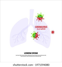 The second worst wave of coronavirus infection. Vector illustration