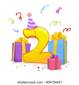 For the second year Happy birthday card for child