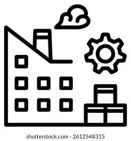 Secondary Industry icon line vector illustration