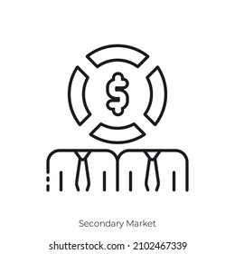 Secondary Market icon. Outline style icon design isolated on white background