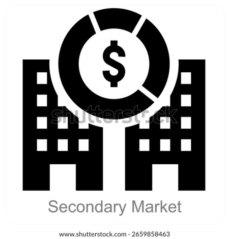 Secondary Market vector icon concept design